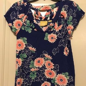 Anthropologie Maeve purple floral blouse